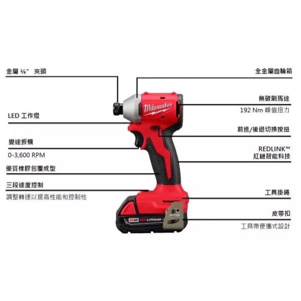 美沃奇 18V 鋰電 無碳刷 精銳 衝擊 起子機 M18 BLIDR 電鑽 FID3 入門款 