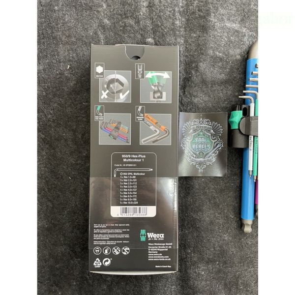 鹿洋五金  WERA 950/9 Hex-plus 彩色膠套 六角板手組 9支組 總代理公司貨 捷克製造 