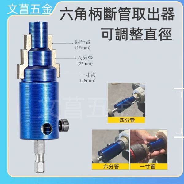 三合一斷絲取出器 4/6分 1寸水管斷牙取出器 斷裂滑絲專用絲錐 六角柄電鑽取絲器組 水電 水龍頭 