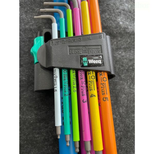 鹿洋五金  WERA 950/9 Hex-plus 彩色膠套 六角板手組 9支組 總代理公司貨 捷克製造 