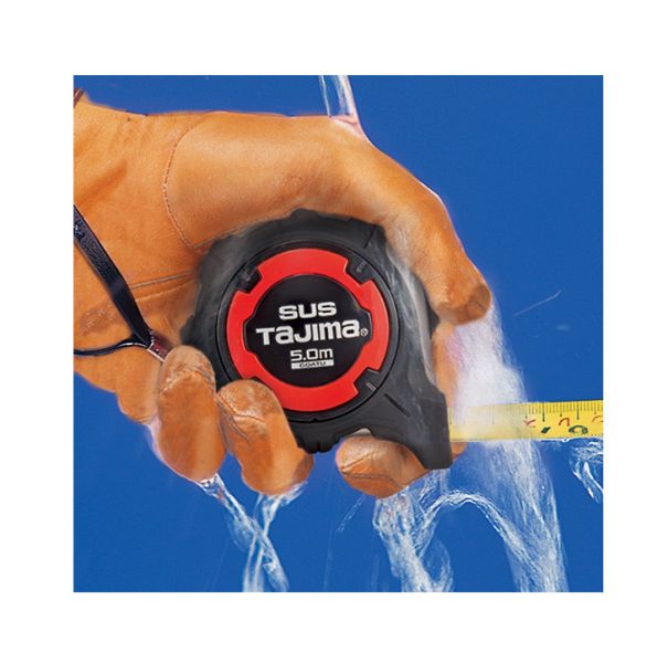 TAJIMA田島 剛厚包膠 不鏽鋼捲尺 5米x25mm/公分 附安全扣 Ｗ磁鐵GASFGSLWM25-50 