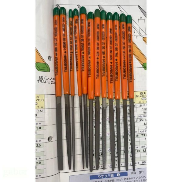 含稅 附發票 日本製 壺三 TSUBOSAN 175mm 中目 膠柄什錦銼刀 綜合銼刀 12支組 壺三銼刀 