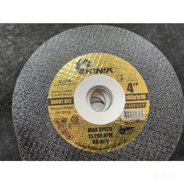 含稅 附發票 鹿洋五金 中國砂輪KINIK, 品質保証4"*1m/m. CA60T BF2 切斷砂輪 