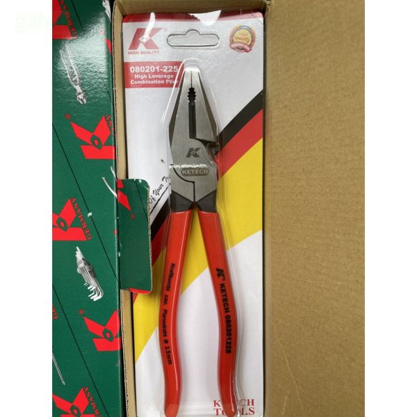 含稅 附發票 鹿洋五金 台灣K牌 鋼絲鉗9" 225mm  非德國K牌   KETECH 080201-225 台灣 k 