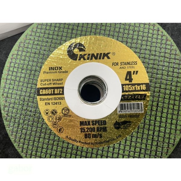 含稅 附發票 鹿洋五金 中國砂輪KINIK, 品質保証4"*1m/m. CA60T BF2 切斷砂輪 