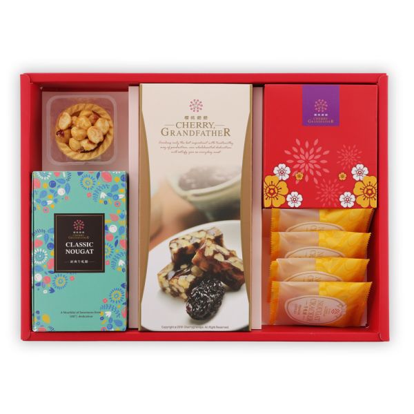 【2026春節】滿福高升禮盒 年節禮盒,年節禮盒推薦,春節禮盒推薦,伴手禮,人氣,春節盒推薦,櫻桃爺爺禮盒,堅果塔,,火山豆, 春節團購,企業團購,綜合,核桃糕,牛軋糖,牛軋餅