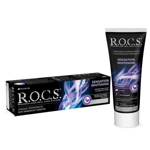 (優惠組)R.O.C.S. 高品質天然精油牙膏極燦潔白 60ml/74g ROCS,潔白,亮白,去除牙,天然精油,不含氟,鳳梨酵素,去除牙菌斑,牙周病