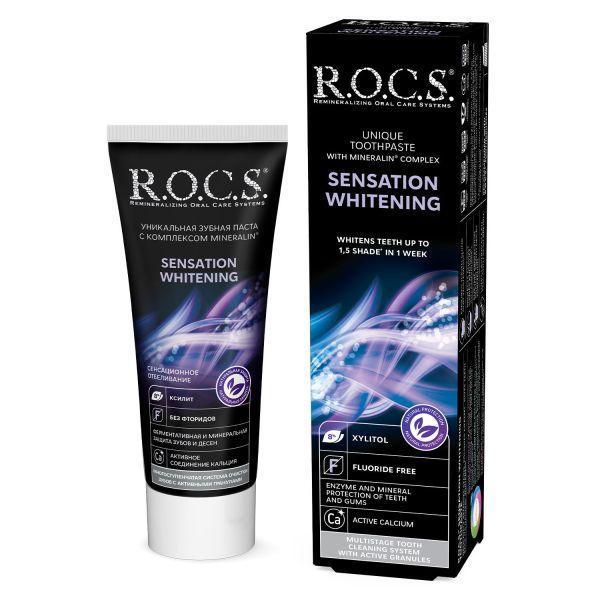 (優惠組)R.O.C.S. 高品質天然精油牙膏極燦潔白 60ml/74g ROCS,潔白,亮白,去除牙,天然精油,不含氟,鳳梨酵素,去除牙菌斑,牙周病
