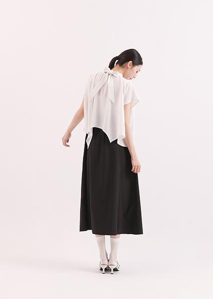 Chunmian_春眠立領變化上衣_白 