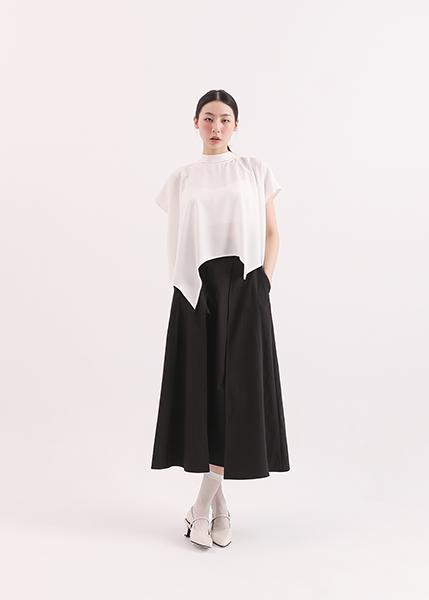 Chunmian_春眠立領變化上衣_白 