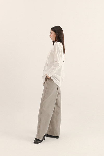 Serica_絲縷抓褶襯衫_白 