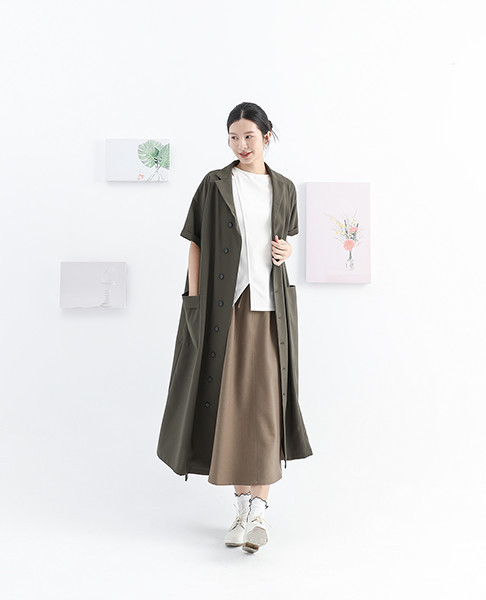 Tiaoyue_跳躍襯衫洋裝_軍綠 