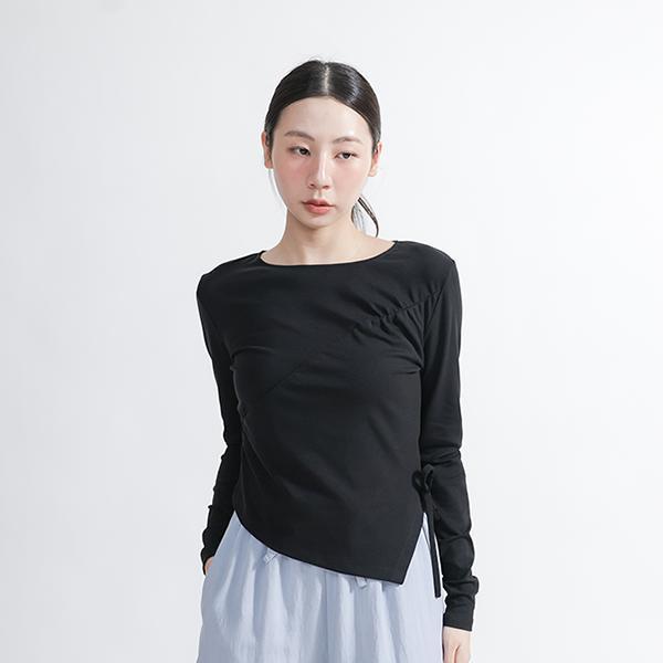 Fleeting_稍縱抓皺上衣_黑 