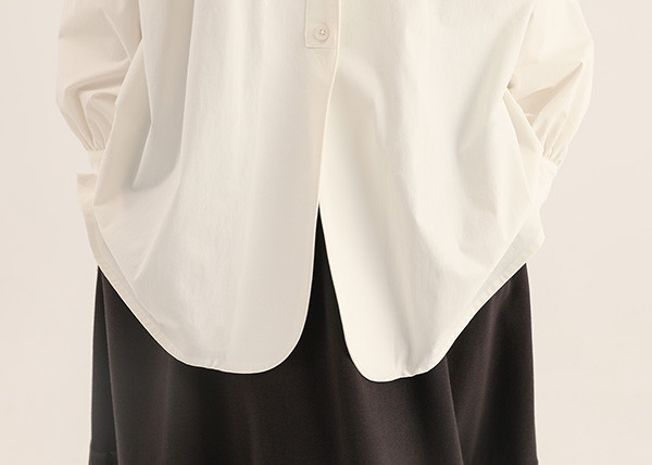 AlmondBlossoms_杏花長版襯衫_白 