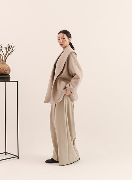 Intertwine_綢繆毛料大衣_駝 