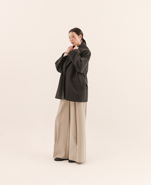 Intertwine_綢繆毛料大衣_黑 