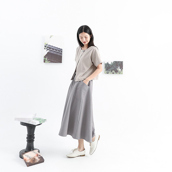 Fangchen_芳辰開襟上衣_灰棕 