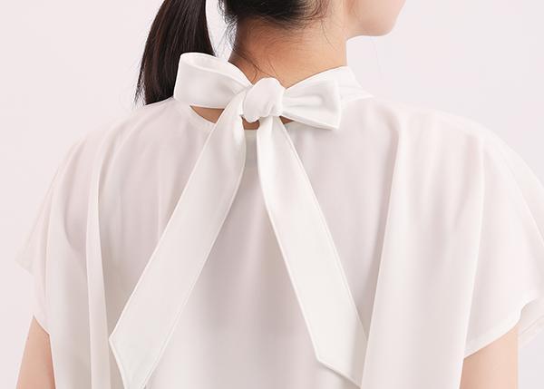 Chunmian_春眠立領變化上衣_白 