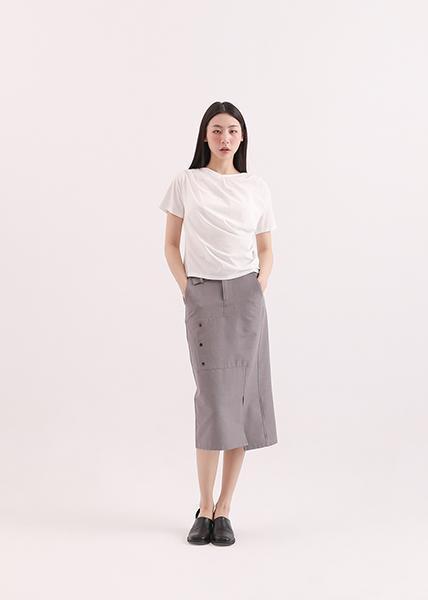Yanqing_淵清皺褶上衣_白 