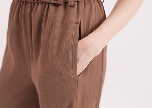 Wuyin_無垠百褶寬褲_棕 