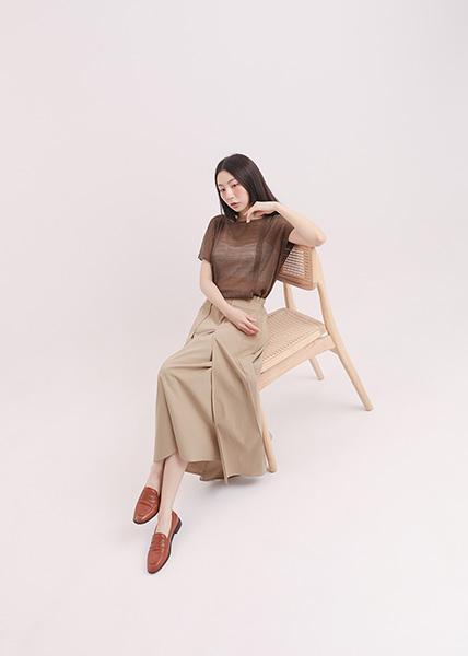 Immersive_沈浸前短後長上衣_咖啡 