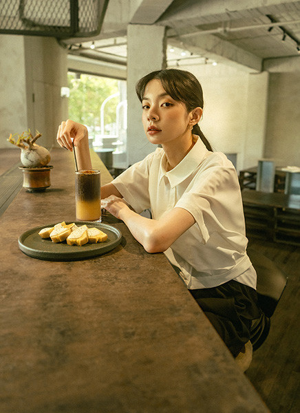 Erya_爾雅條帶襯衫_白 