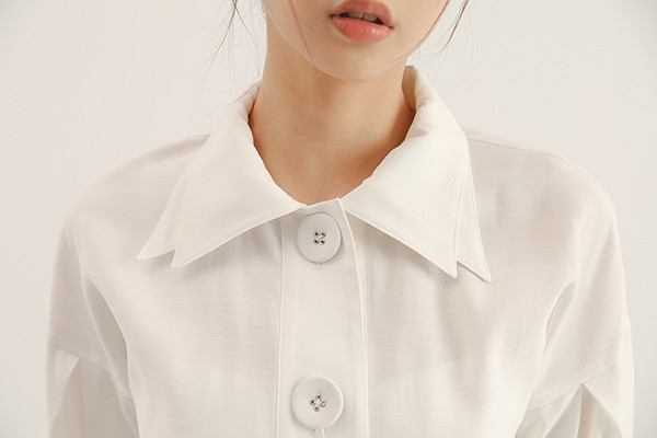 Monologue_獨白雙領澎袖襯衫_白 