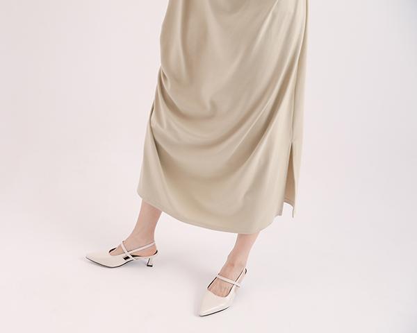 Yuqu_玉粹皺褶洋裝_芥末黃 