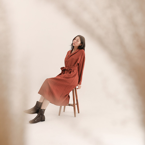 Glide_飛躍襯衫洋裝_橘紅 