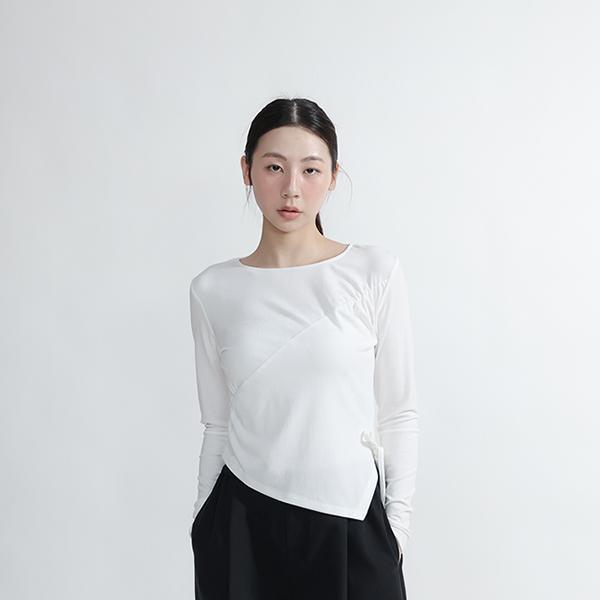 Fleeting_稍縱抓皺上衣_白 