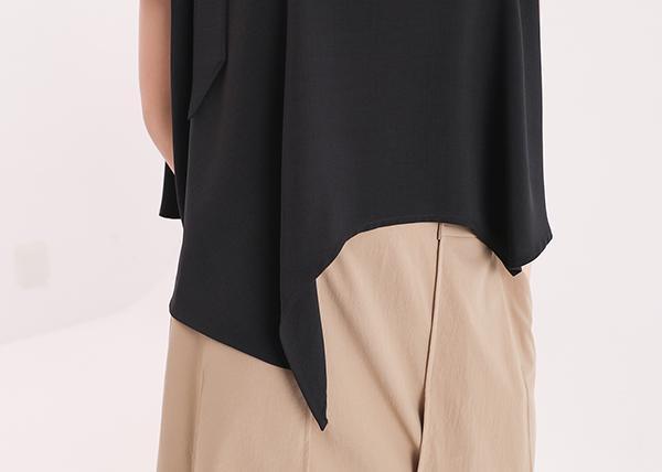 Chunmian_春眠立領變化上衣_黑 