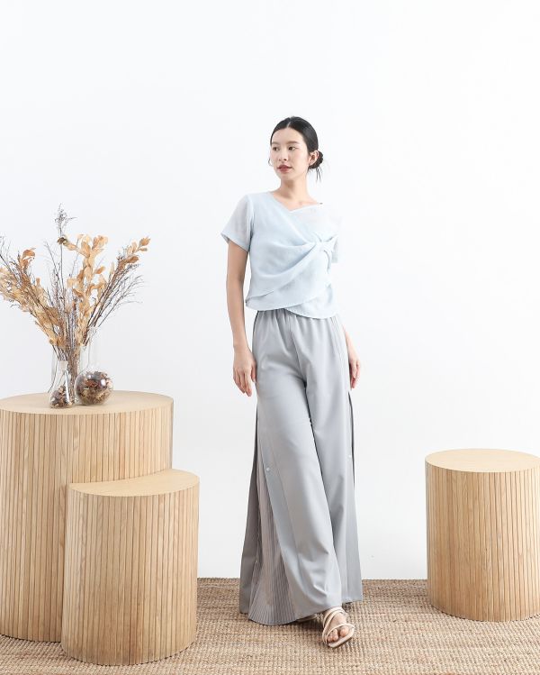Wuyin_無垠百褶寬褲_灰 