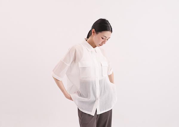 Langlang_琅琅大口袋襯衫_白 