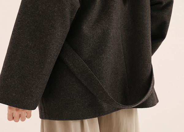 Intertwine_綢繆毛料大衣_黑 
