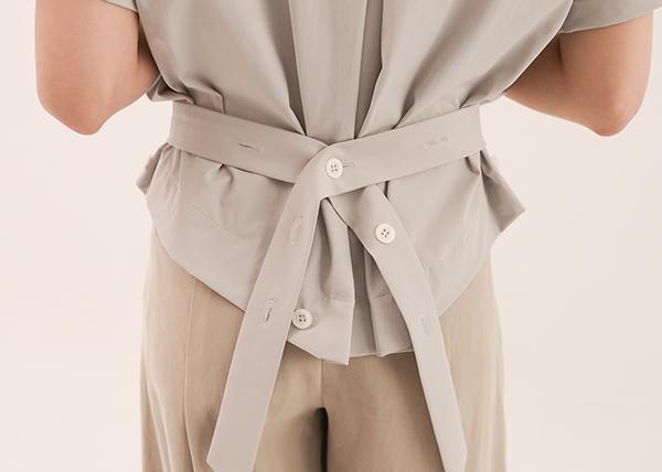 Erya_爾雅條帶襯衫_灰 