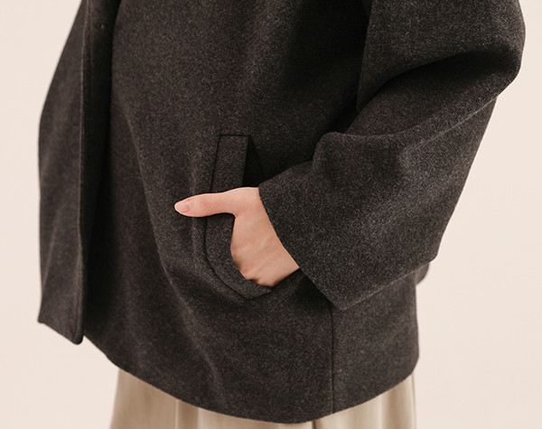 Intertwine_綢繆毛料大衣_黑 