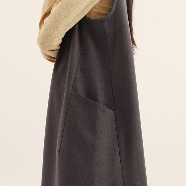 Dayrest_余暇剪接背心洋裝_深藍 