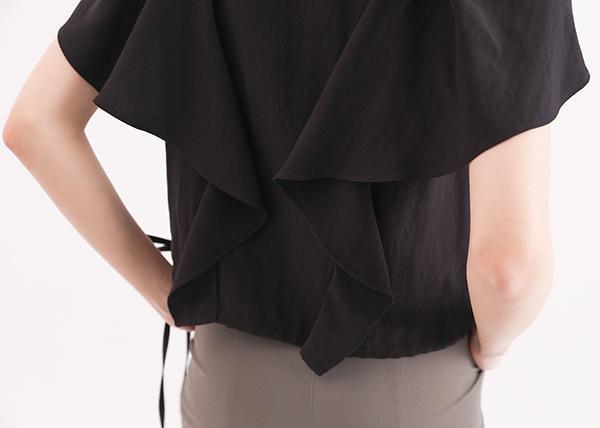 Xinpan_新畔荷葉上衣_黑 