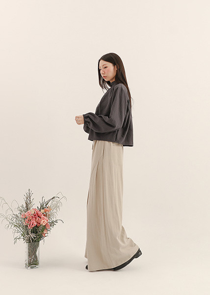 Ruoshui_若水褶片上衣_深藍