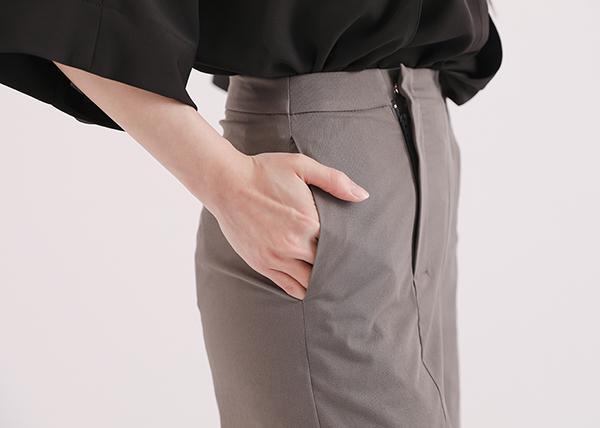 Extend_延伸開衩寬褲_灰 