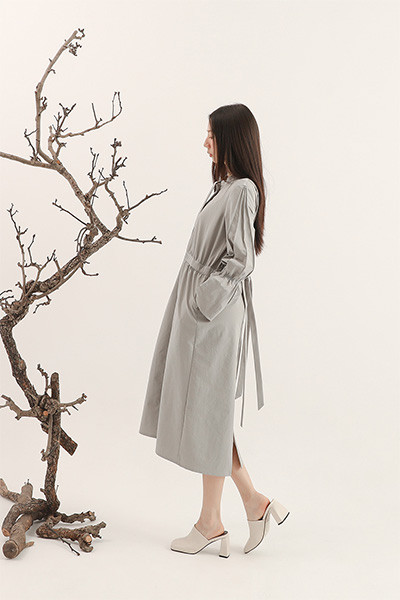 Graceful_曼妙綁帶洋裝_灰 