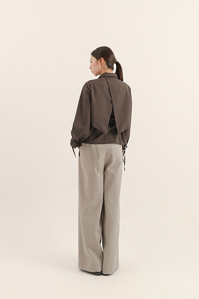 Pianzhi_偏執裁片襯衫_鐵灰