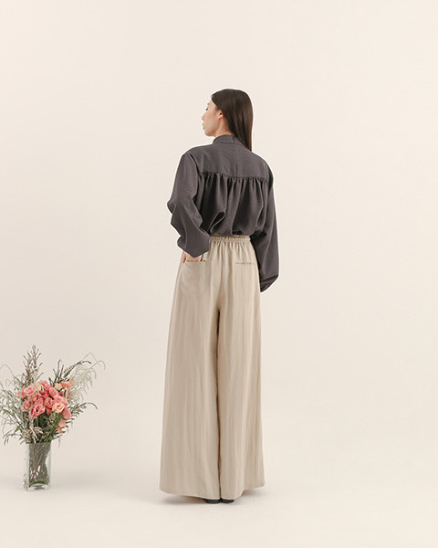 Feixu_飛絮剪接波浪長褲_卡其 