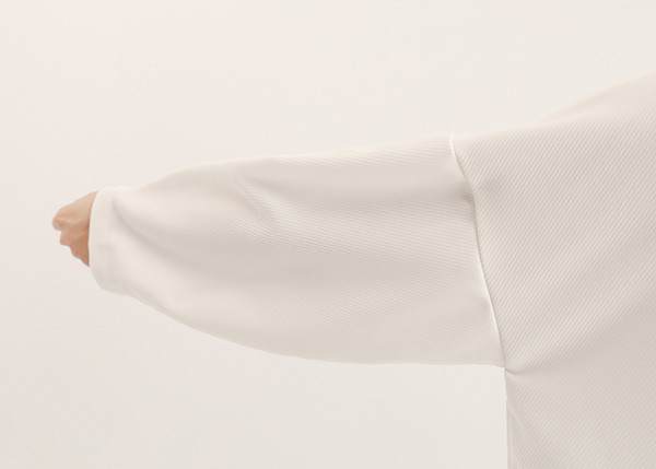 Jiaozhi_交織褶片上衣_白 