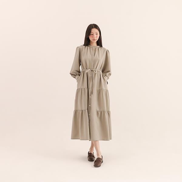 Cling_依戀皺摺洋裝_綠 