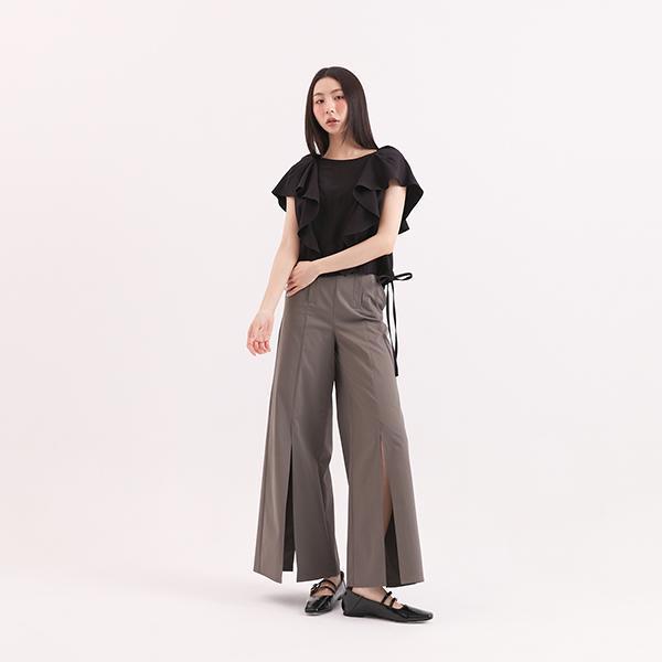 Extend_延伸開衩寬褲_灰 