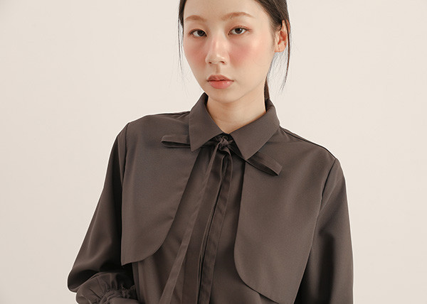 Pianzhi_偏執裁片襯衫_鐵灰