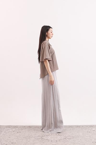 Secret_秘密棉麻襯衫_亞麻灰 