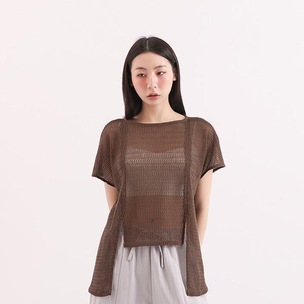 Immersive_沈浸前短後長上衣_咖啡 