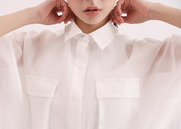 Langlang_琅琅大口袋襯衫_白 